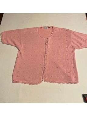 Blair Boutique Pink Knit Cardigan Sweater XL